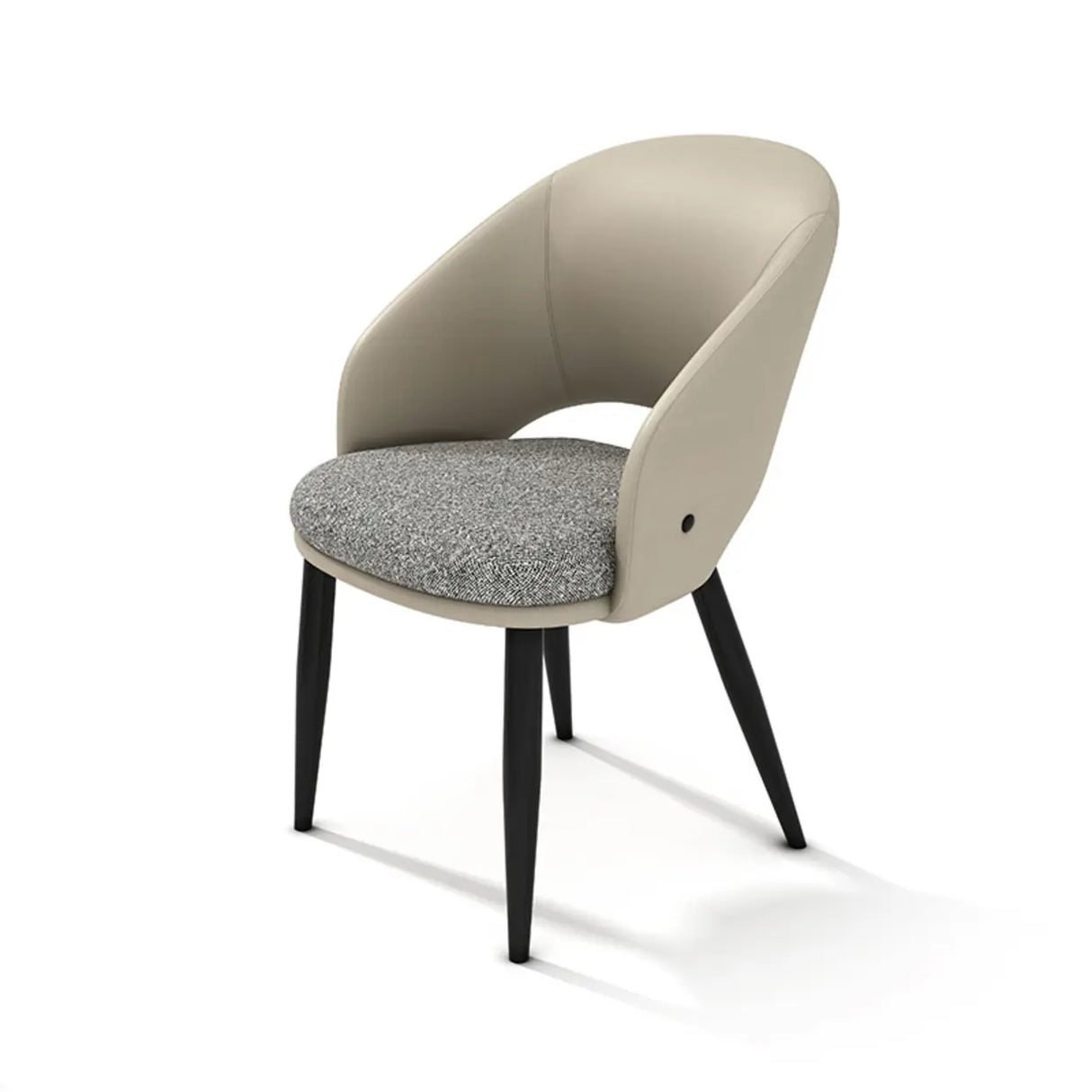 Scandinavian Upholstered Arm Dining Chair with Padded Seat Image - 3