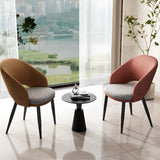 Scandinavian Upholstered Arm Dining Chair with Padded Seat Image - 4