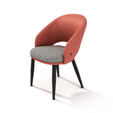 Scandinavian Upholstered Arm Dining Chair with Padded Seat Image - 7