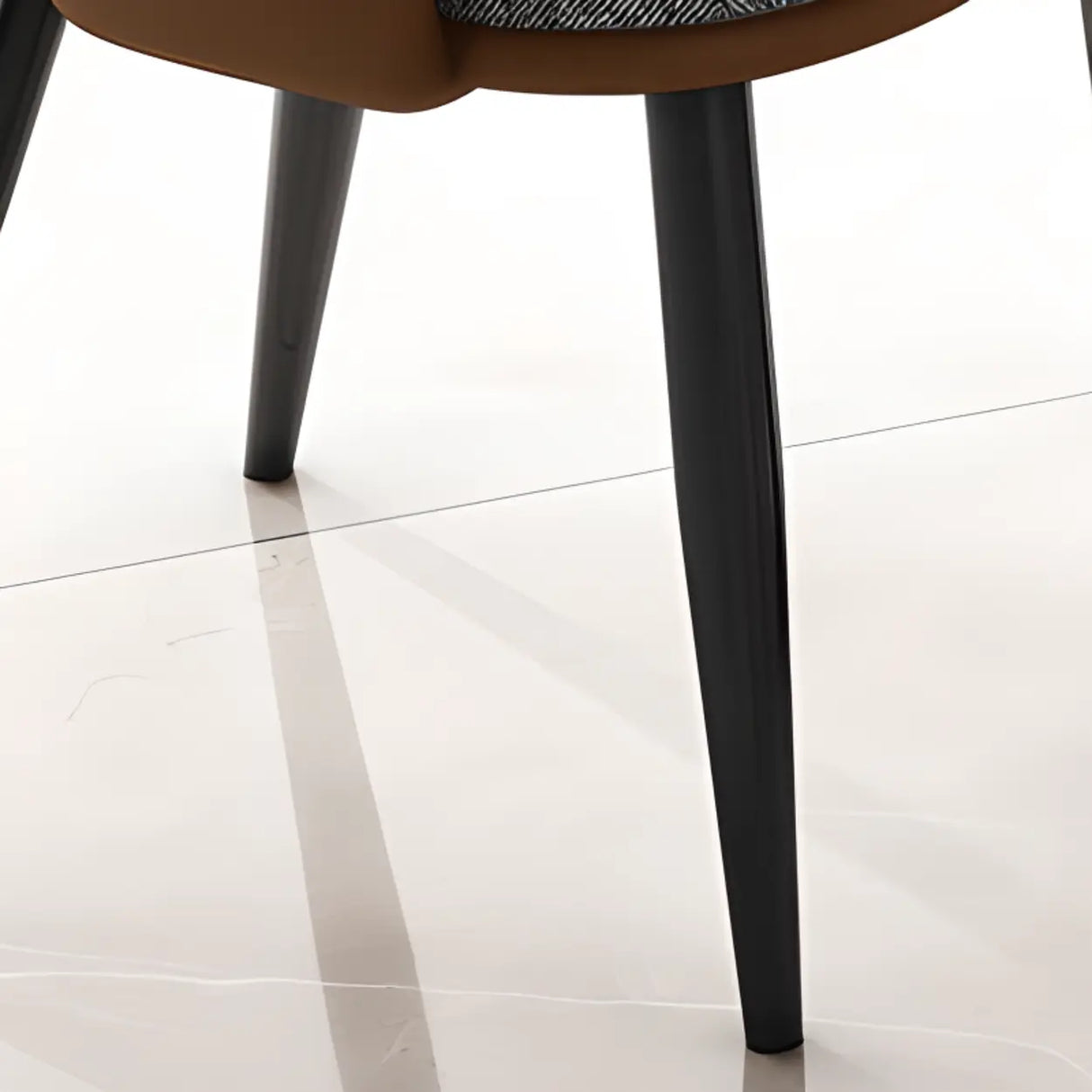 Scandinavian Upholstered Arm Dining Chair with Padded Seat Image - 9