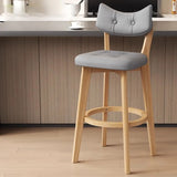 Scandinavian Upholstered Bar Stool with Curved Back Image - 11