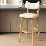 Scandinavian Upholstered Bar Stool with Curved Back Image - 2