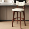 Scandinavian Upholstered Bar Stool with Curved Back Image - 20
