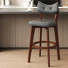 Scandinavian Upholstered Bar Stool with Curved Back Image - 21