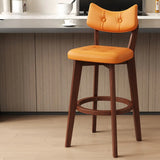 Scandinavian Upholstered Bar Stool with Curved Back Image - 22