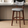 Scandinavian Upholstered Bar Stool with Curved Back Image - 25