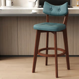 Scandinavian Upholstered Bar Stool with Curved Back Image - 27