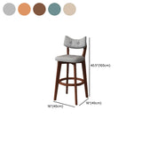 Scandinavian Upholstered Bar Stool with Curved Back Image - 32