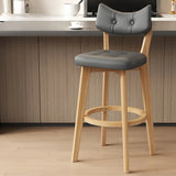 Scandinavian Upholstered Bar Stool with Curved Back Image - 6