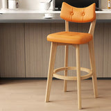 Scandinavian Upholstered Bar Stool with Curved Back Image - 7