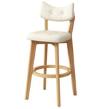 Scandinavian Upholstered Bar Stool with Curved Back Image - 8