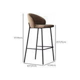 Scandinavian Upholstered Bar Stool with Metal Footrest #size