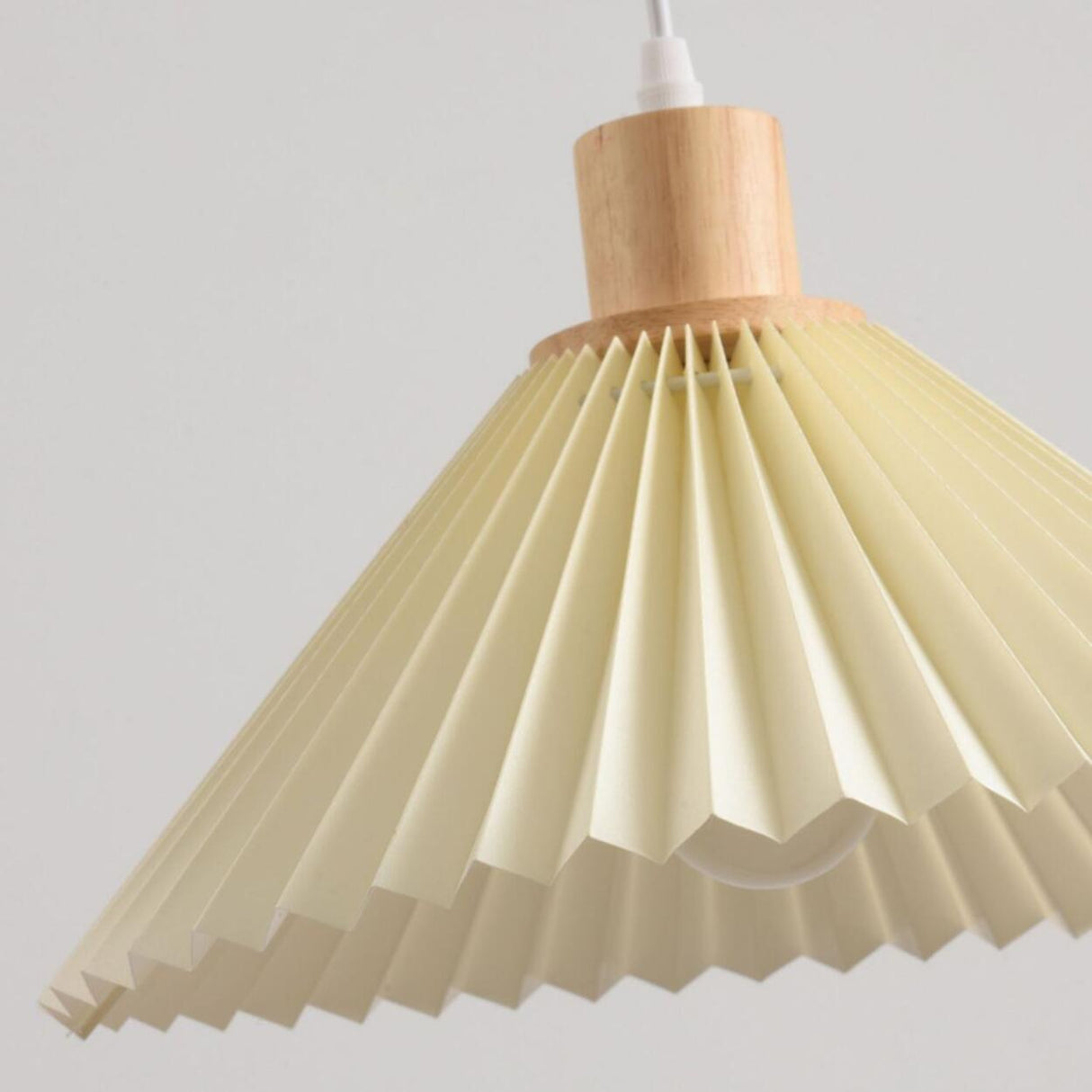 Scandinavian White Fabric Conical Cone Pendant Light Image - 11
