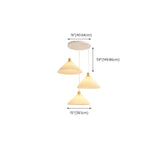 Scandinavian White Fabric Conical Cone Pendant Light #size