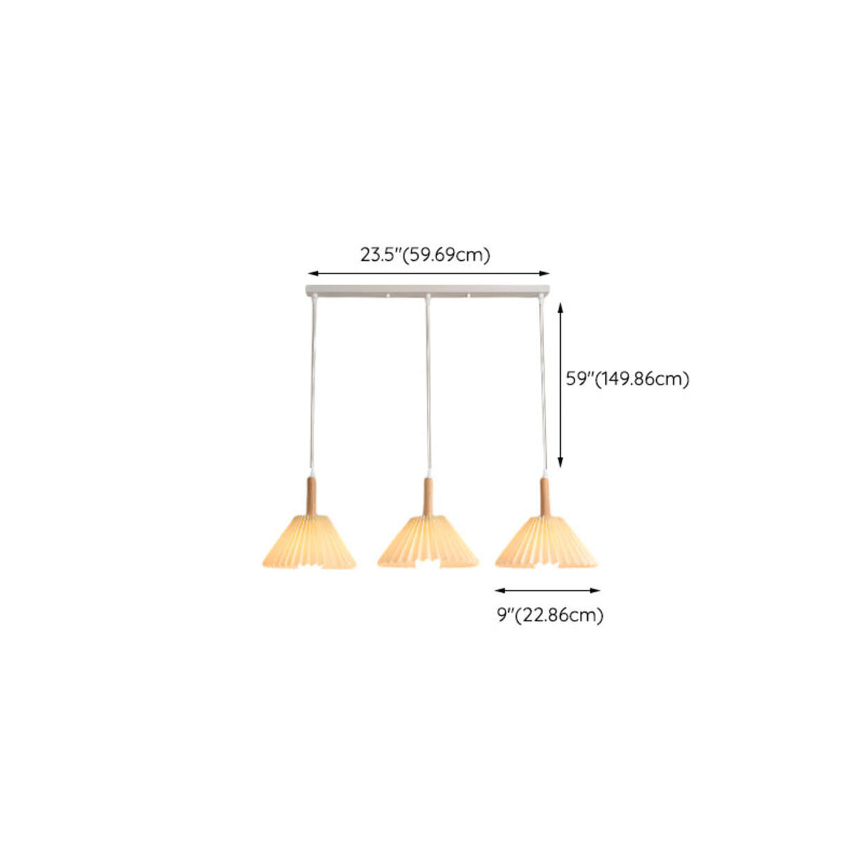 Scandinavian White Fabric Conical Cone Pendant Light Image - 26