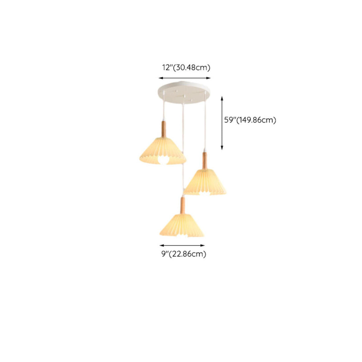 Scandinavian White Fabric Conical Cone Pendant Light Image - 27