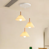 Scandinavian White Fabric Conical Cone Pendant Light Image - 3