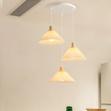 Scandinavian White Fabric Conical Cone Pendant Light Image - 4