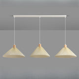 Scandinavian White Fabric Conical Cone Pendant Light Image - 5