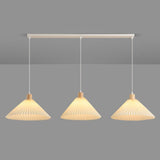 Scandinavian White Fabric Conical Cone Pendant Light Image - 7