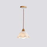 Scandinavian White Scalloped Dome Pendant Light Image - 2