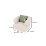 Scandinavian White Sherpa Fabric Concealed Support Sofa #size