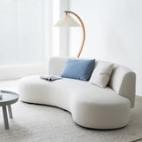 Scandinavian White Sherpa Fabric Tight Back Sofa Image - 1