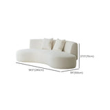 Scandinavian White Sherpa Fabric Tight Back Sofa Image - 12