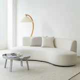 Scandinavian White Sherpa Fabric Tight Back Sofa Image - 4