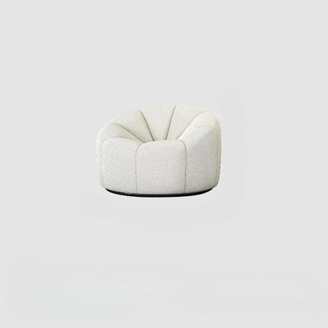 Scandinavian White Sherpa Sloped Arms Tight Back Sofa Image - 2