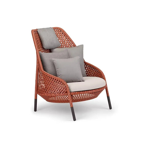 Scandinavian Wicker Gray Patio Sofa Set with Cushions Image - 2