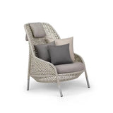 Scandinavian Wicker Gray Patio Sofa Set with Cushions Image - 5