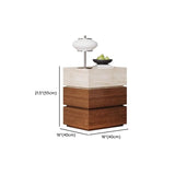Scandinavian Wood Brown and Beige Nightstand with Drawers Image - 13