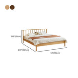 Scandinavian Wood Color Queen Headboard Wood Slat Bed #size