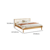 Scandinavian Wood Color Queen Headboard Wood Slat Bed Image - 16