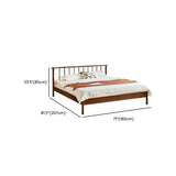 Scandinavian Wood Color Queen Headboard Wood Slat Bed Image - 17