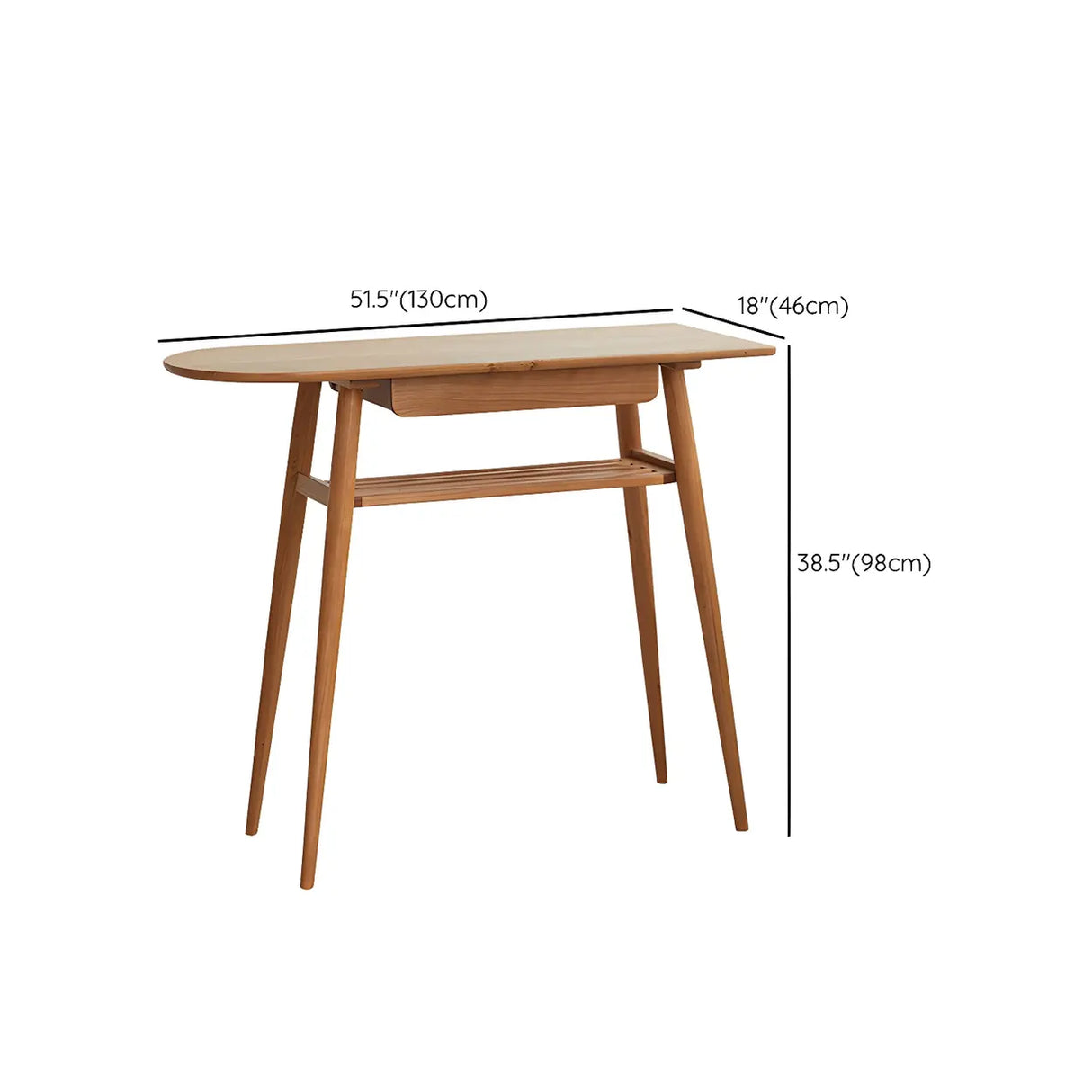 Scandinavian Wood Counter Height Bar Table with Storage Shelf Image - 12