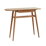 Scandinavian Wood Counter Height Bar Table with Storage Shelf Image - 5