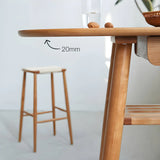 Scandinavian Wood Counter Height Bar Table with Storage Shelf Image - 8