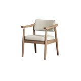 Scandinavian Wood Dining Chair with Padded Fabric Seat Image - 11