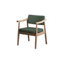 Scandinavian Wood Dining Chair with Padded Fabric Seat Image - 7
