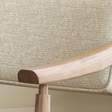 Scandinavian Wood Dining Chair with Padded Fabric Seat Image - 8