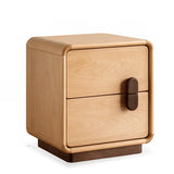 Scandinavian Wood Natural Small Drawer Kids Nightstand Image - 2