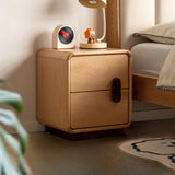 Scandinavian Wood Natural Small Drawer Kids Nightstand Image - 3