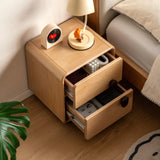 Scandinavian Wood Natural Small Drawer Kids Nightstand Image - 4
