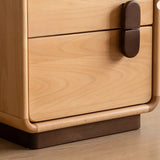 Scandinavian Wood Natural Small Drawer Kids Nightstand Image - 5