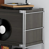 Scandinavian Wood Small Vertical Bookshelf with Drawers Image - 6