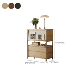 Scandinavian Wood Small Vertical Bookshelf with Drawers Image - 8
