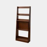 Scandinavian Wood Vertical Open Back Ladder Bookshelf Image - 2
