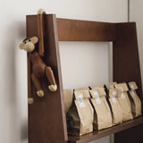 Scandinavian Wood Vertical Open Back Ladder Bookshelf Image - 6